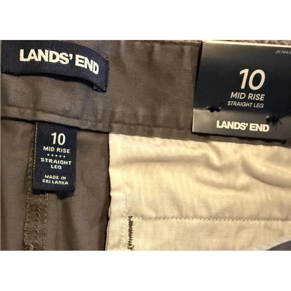 NWT Lands End Gray Mid Rise Straight Leg Pants. Size 10 - Picture 5 of 8